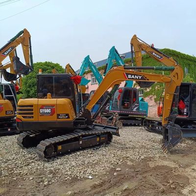 Sany SY60C Digger tweedehands bouwmachines met 0.25M3 emmer en 2016 jaar