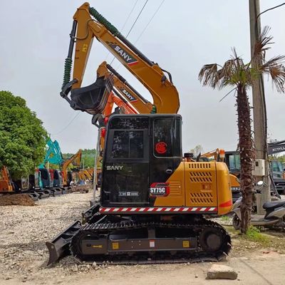 Goedkope Sany SY75C graafmachine met een emmercapaciteit van 0,32 m3 en minder werktijden