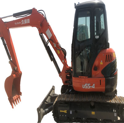 Mini tweedehands graafmachine 5,5 ton Kubota U55 Gebruikte graafmachine met originele hydraulische klep