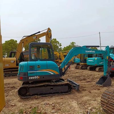 6T Gebruikte Sunward SWE60E graafmachine Hydraulische kruiper boormachine Mini Digger met 0,5M3 emmer