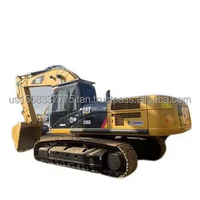 Grote Caterpillar 336D graafmachine met een emmercapaciteit van 2,27 m3 en een lage werktijd