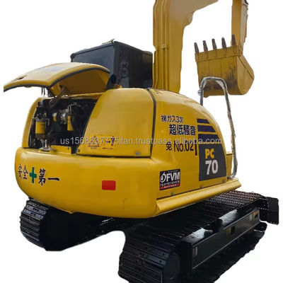 7 ton Komatsu PC70 Gebruikte mini graafmachine met originele hydraulische cilinder en klep