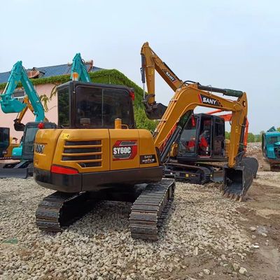 Kleine bouwmachines Sany SY60C Gebruikte graafmachine met een emmercapaciteit van 0,25 M3