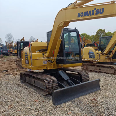 7 ton mini graafmachine Komatsu PC70 Gebruikte graafmachine met originele hydraulische pomp