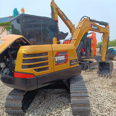 Gebruikte Sany SY60C graafmachine met een emmercapaciteit van 0,28 m3 en een machinegewicht van 6000 kg