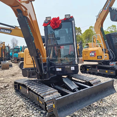 Gebruikte Sany SY60C graafmachine met een emmercapaciteit van 0,28 m3 en een machinegewicht van 6000 kg