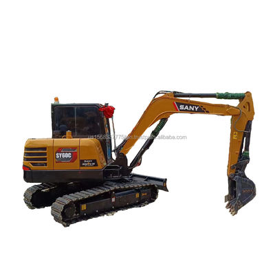 6 ton kleine graafmachine Sany gebruikt SY60C SY75C Chinees jaar 2016 Werktijd 0-2000