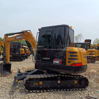 6 ton kleine graafmachine Sany gebruikt SY60C SY75C Chinees jaar 2016 Werktijd 0-2000
