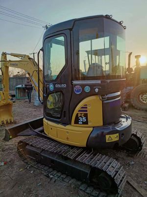 0.2M3 emmercapaciteit Gebruikte Komatsu PC35 mini graafmachine uit 2016 voor de bouw