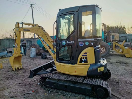 0.2M3 emmercapaciteit Gebruikte Komatsu PC35 mini graafmachine uit 2016 voor de bouw