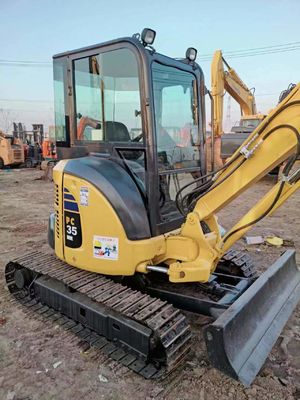 0.2M3 emmercapaciteit Gebruikte Komatsu PC35 mini graafmachine uit 2016 voor de bouw