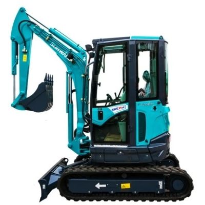 Gebruikte Caterpillar motor en Hyundai componenten op Sunward SWE60E 6 ton mini graafmachine